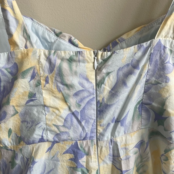 Boutique Floral Pastel Shoulder Tie Bow Sundress Sweetheart Neckline Coquette - Picture 11 of 15